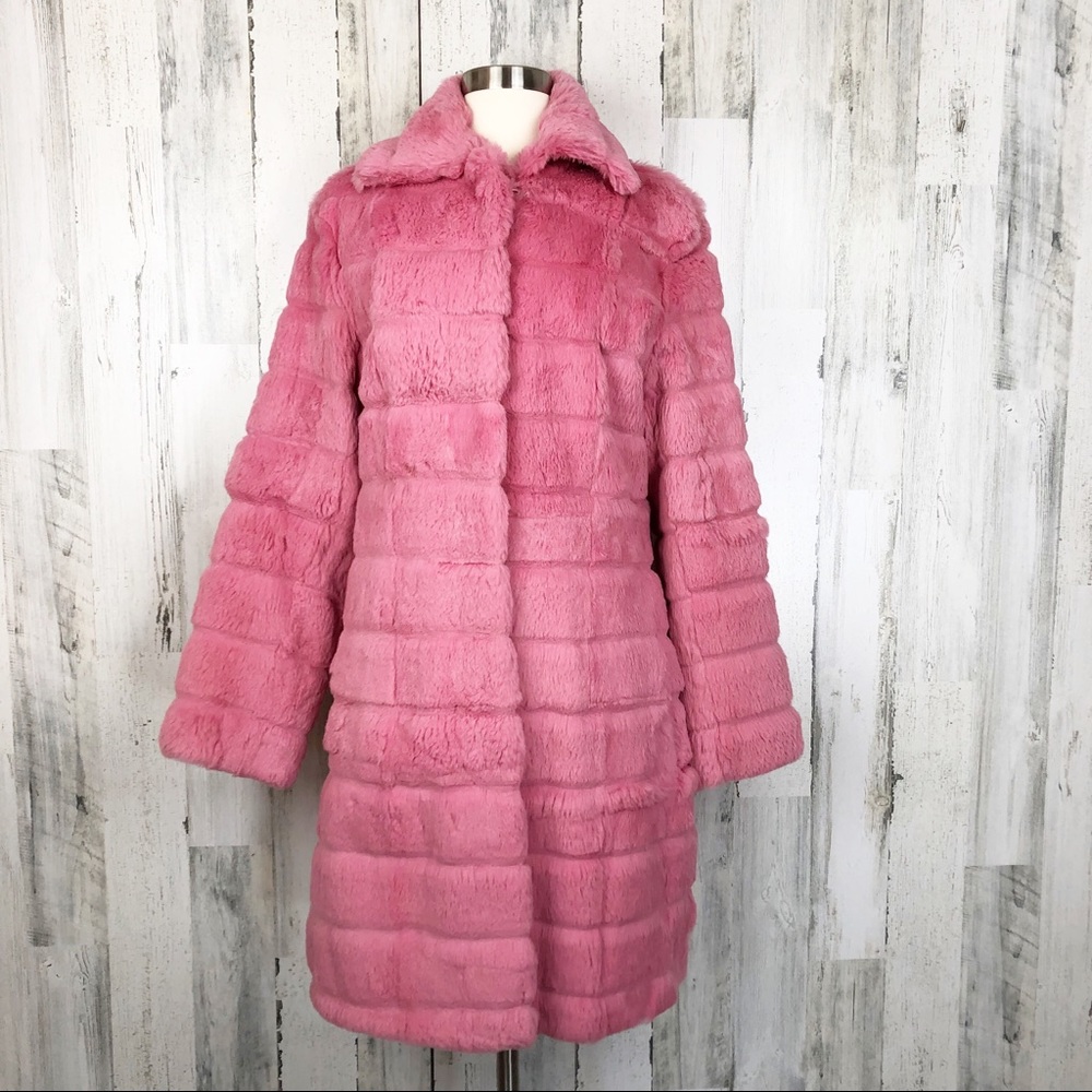VINTAGE PINK RABBIT FUR COAT